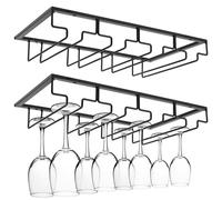 Porte-verres à 4 rangées, lot de 2, couleur noire, dimensions 40 x 22,5 cm