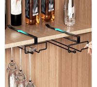 Porte-verres à vin inversé à rangée unique, pour égoutter les verres à vin, étagère de rangement murale sans perçage, convient pour ranger les verres à vin rouge, les verres à cocktail, les flûtes à c