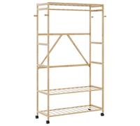 Porte-vêtement avec étagères 110x40x175 cm bambou porte-manteau vidaXL