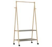 vidaXL Porte-vêtements et étagères et roulettes 96x45,5x155,5cm bambou, porte-manteau, porte-manteau avec étagère, 4008909