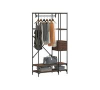 vidaXL Porte-vêtements avec étagères chêne marron bois d'ingénierie, porte-manteau, tringle à vêtements, portant à 847863 Marron G