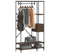 vidaXL Porte-vêtements avec étagères chêne marron bois d'ingénierie, porte-manteau, tringle à vêtements, portant à 847863 Marron G