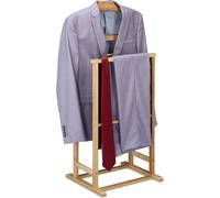Porte-vêtements en bambou - Pour dames et messieurs - Chambre à coucher - Rétroviseur à vêtements - 98,5 x 47 x 36 cm - Valet de chambre - Naturel