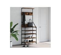 Porte vêtements et rangement des chaussures chêne fumé chêne fumé G