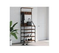 vidaXL Porte-vêtements et rangement des chaussures chêne marron