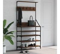 vidaXL Porte-vêtements et rangement des chaussures – Chêne marron