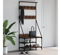 vidaXL Porte-vêtements et rangement des chaussures – Chêne marron