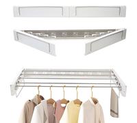 Porte-vêtements mural, 80 cm - Étagère à vêtements en acier inoxydable extensible, pour intérieur et extérieur