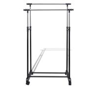 Porte Vêtements Penderie portant Double sur 4 roulettes