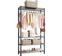 Porte-vêtements, porte-vêtements robuste, 4 étagères réglables en acier au carbone, capacité de charge de 227 kg, armoire pour chambre à coucher, magasin de vêtements, couloir