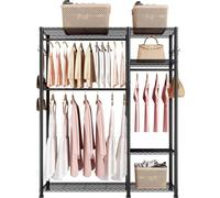 Porte-vêtements, porte-vêtements robuste, 6 niveaux réglables avec structure en acier, capacité de charge de 363 kg, penderie avec 3 tringles pour chambre à coucher, magasin de vêtements, couloir