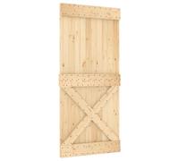 vidaXL Porte NARVIK, 95 x 210 cm, bois massif de noyer (non traité), finition naturelle