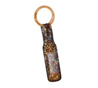 Porte-vin en tricot de avec poignées, Fantasy color | Embellissements décoratifs avec poignées confortables, convient bouteilles standard de 750 ml, idéal pour les