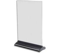 Porte-visuel base extrudée A4 vertical - Dimensions : L21,9 x H33,1 x P7,8 cm transparent G
