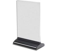 Porte-visuel base extrudée A5 vertical - Dimensions : L15,7 x H24,6 x P7,6 cm transparent G
