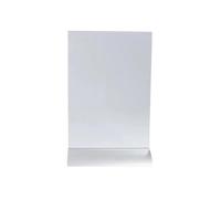 Porte-visuel vertical pied aluminium A4 - Cristal