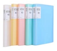Porte-Vues A4 en Polypropylène Massif - 200 Pochettes Transparentes Incluses - Lot de 5 Pièces en 5 Couleurs