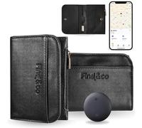 Portefeuille Cuir avec Tag Android - Smart Tag Intégré, Traceur et Protection RFID Anti-Vol (Find My Device)