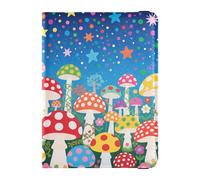 Portefeuille de voyage en cuir avec motif champignon magique et antivol pour femme