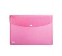 Portefeuille Urban Elba - DIN A4, coins arrondis, fermeture à bouton pression - 5 poches - En plastique - Transparent - Assorti a5 rose bonbon