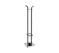 Portemanteau 37x37x181 cm en métal laqué noir et chromé