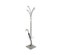 Portemanteau avec porte-parapluie en métal chromé