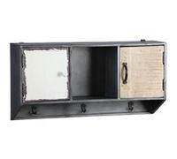 AltoBuy Stahl - Portemanteau Mural avec Etagère Murale 2 Portes 1 Niche