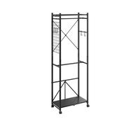Portemanteau sur pied mobile - SOBUY - Noir - 4 roulettes multidirectionnelles - Crochets en S pour accessoires