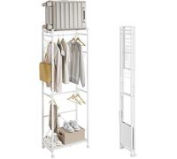Portemanteau sur pied roulant - SOBUY - Double barre de suspension - 4 roulettes multidirectionnelles