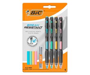 Portemine rechargeable Bic Break pointe 0,7 mm HB - Pochette de 4