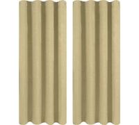 Portes à rideaux en polyester - 2 pièces - 100 % plastique - Enrouleur / store brillant / store vénitien - Marron et isolant thermique - Beige - 135 x 245 cm