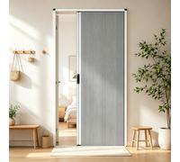 Portes accordéon occultantes pliantes intérieures | Cadre en aluminium, portes pliantes et rétractables plissées, conception à rail bas(Gray,66x80in (167.5x203cm))