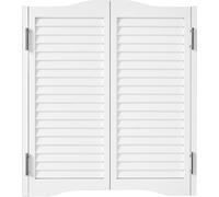 Portes battantes pour café 91,4 x 91,4 cm, partie supérieure arquée, bois de pin avec charnières, blanc