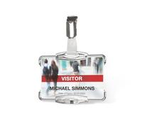 Portes-Cartes Durable Anti Rfib - Mono Transparent - Rigide - Clip Métallique - L8,7 X H5,4 Cm - Boîte De 10