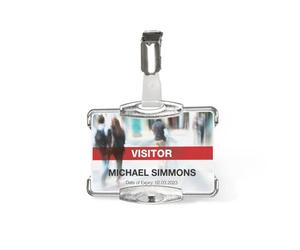 Portes-Cartes Durable Anti Rfib - Mono Transparent - Rigide - Clip Métallique - L8,7 X H5,4 Cm - Boîte De 10