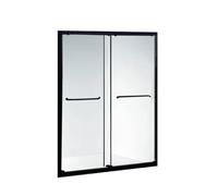 Portes Coulissantes 140 x 190 pour Douche et Hammam Verre Trempé SECURIT 6mm Structure Aluminium et Poignée INOX - Porte Vitrée Étanche pour Hammam, Bain de Vapeur et Salle de Bain