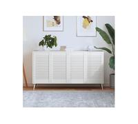 vidaXL Portes à persiennes 4 pcs Bois de pin massif Blanc 69x39,4 cm
