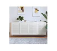 vidaXL Portes d'armoire à persiennes 4 pcs blanc