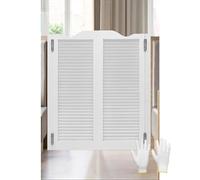 Portes de café, Porte Battante Rétro À Persiennes, Porte De Bar En Bois, porte saloon western 2 battant, Porte De Séparation Avec Fermeture Automatique W60-160cm H100cm(White,135 cm X 100cm)