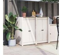 Vidaxl Portes De Cuisine D'extérieur 2 Pcs Blanc Bois De Pin Massif