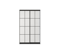 Portes de placard coulissantes en acier - Noir et verre trempé dépoli - H250 x L150 cm - ALEPA