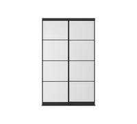 Portes de placard coulissantes en acier - Noir et verre trempé dépoli - H250 x L150 cm - ATERMA