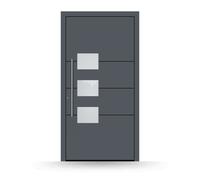 Portes d'entrée Schüco Cahors, gris anthracite structuré, 870 x 1900 mm, sécurité de base Secure 3, à configurer sur mesure