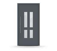 Portes d'entrée Schüco, modèle Chamonix, gris anthracite structuré, 870 x 1900 mm, DIN gauche, à configurer sur mesure
