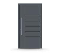 Portes d'entrée Schüco, modèle Dax en aluminium, gris anthracite structuré, 870 x 1900 mm, verrouillage Secure 3, configurable individuellement