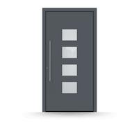 Portes d'entrée Schüco, modèle Honfleur aluminium, gris anthracite structuré, 870 x 1900 mm, DIN gauche anti-effraction, configurable individuellement