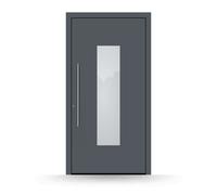 Portes d'entrée Schüco, modèle Limoges aluminium, gris anthracite structuré, 870 x 1900 mm, verrouillage Secure 3, personnalisable en ligne