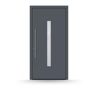 Portes d'entrée Schüco, modèle Metz aluminium, gris anthracite structuré, 870 x 1900 mm, DIN gauche verrouillage Secure 3, à configurer sur mesure