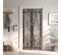 Portes en Bois Stickers de Porte Papier Peint PVC Imperméable, Bois Sticker Porte 3D Trompe L'Oeil 63x205 cm, Vieux Vintage Stickers de Porte Autocollant Amovible