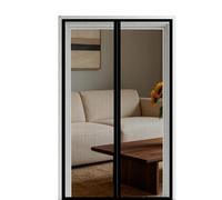 Portes Moustiquaires 40 x 220 cm Fermeture Aimantée Automatique Magnétique Moustiquaire Porte avec Ruban Adhésif, Bâtons Magnétiques pour Couloirs, Portes, Patio, Noir